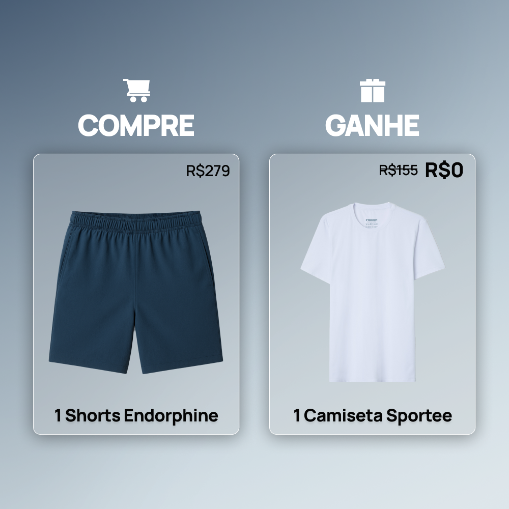 Compre 1 Short Esportivo Endorphine e Ganhe 1 Camiseta Esportiva UV50+ Sportee