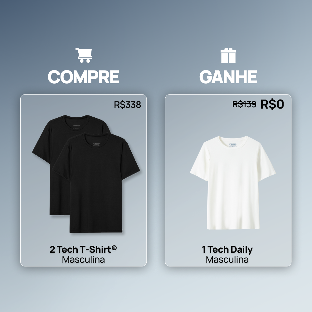Compre 2 Tech T-Shirt® Masculina e Ganhe 1 Tech Daily Masculina