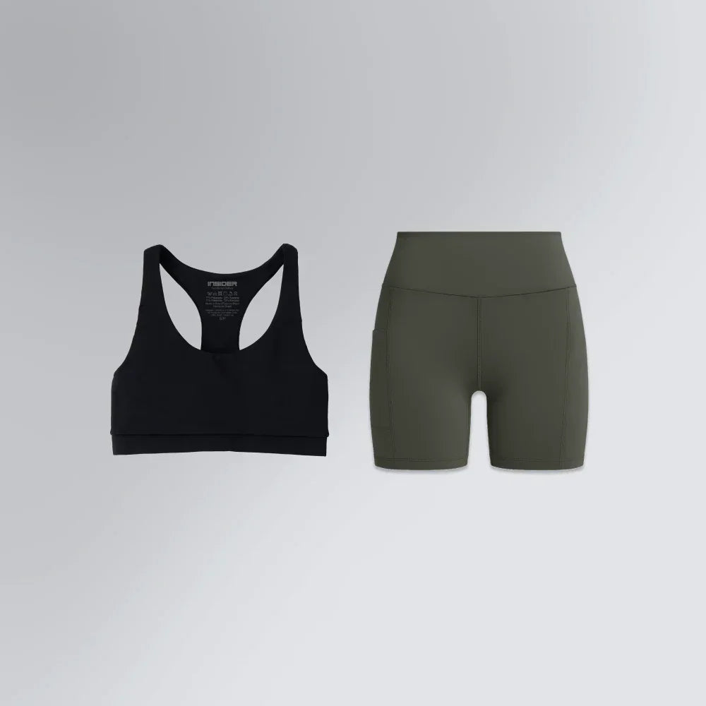 Conjunto Fitness Feminino Essenciais | Top e Short Curto