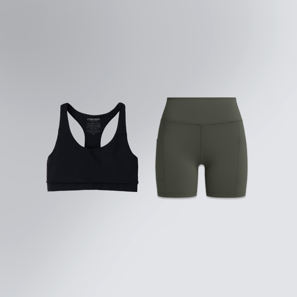 Conjunto Fitness Poliamida Premium | Top Nadador e Short Curto