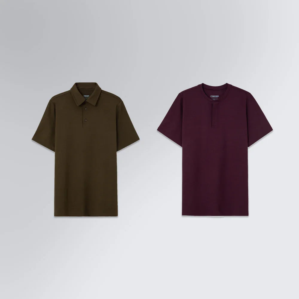 Kit Presente Urbano Masculino | Camiseta Henley e Camiseta Polo