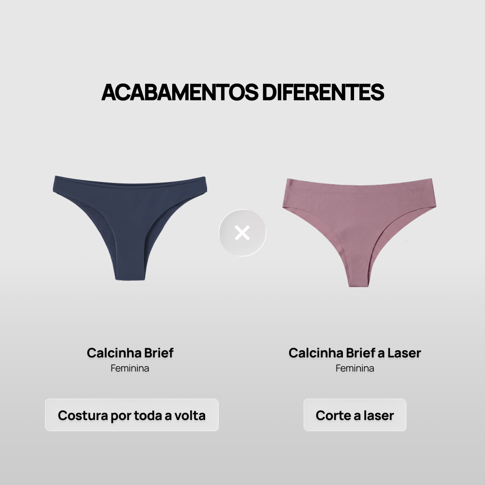 Calcinha Brief + Calcinha Brief a Laser