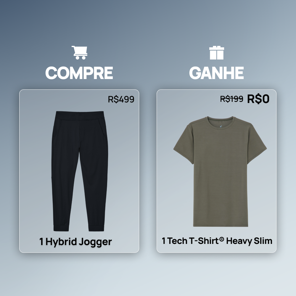 Compre 1 Calça Jogger Masculina Hybrid Ganhe 1 Tech T-Shirt Heavy Slim