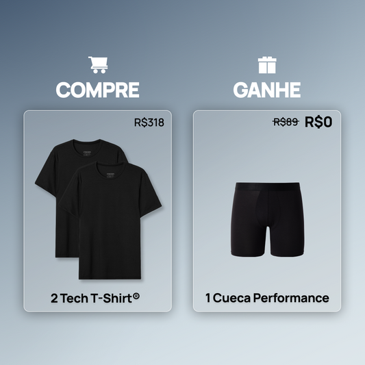 Compre 2 Tech T-Shirt e ganhe uma Cueca Performance