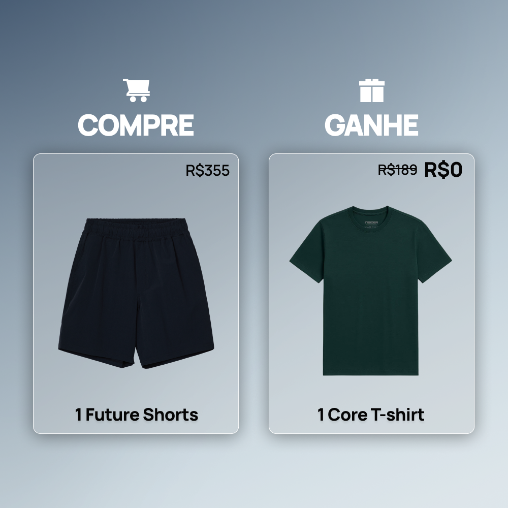 Compre 1 Bermuda Masculina Alfaitaria Tech Future Shorts 200 e Ganhe 1 Camiseta Premium Encorpada Core T-Shirt