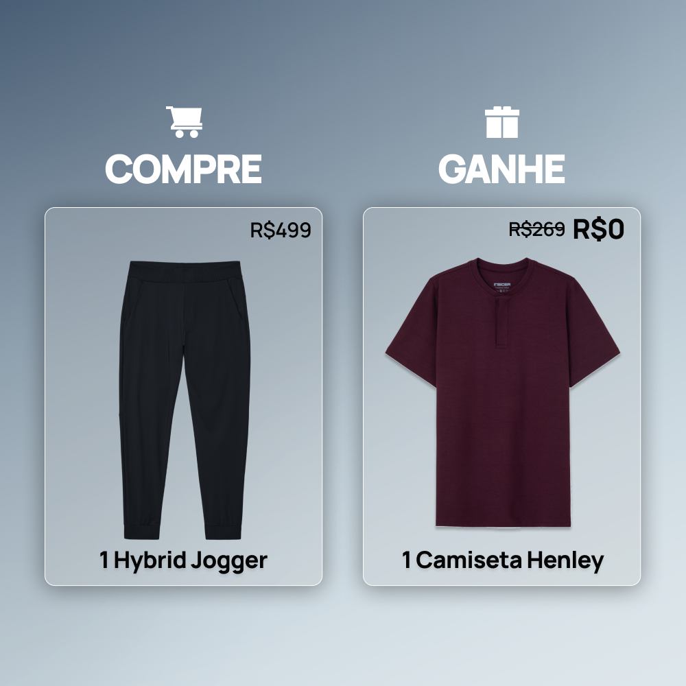 Compre 1 Calça Jogger Masculina Hybrid e Ganhe 1 Camiseta Henley Game Changer