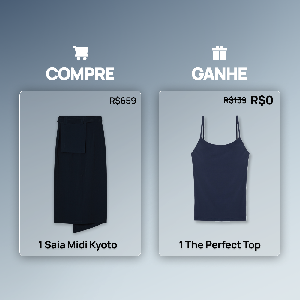 Compre 1 Saia Midi Alfaiataria Tech Kyoto FutureForm® e Ganhe 1 The Perfect Top