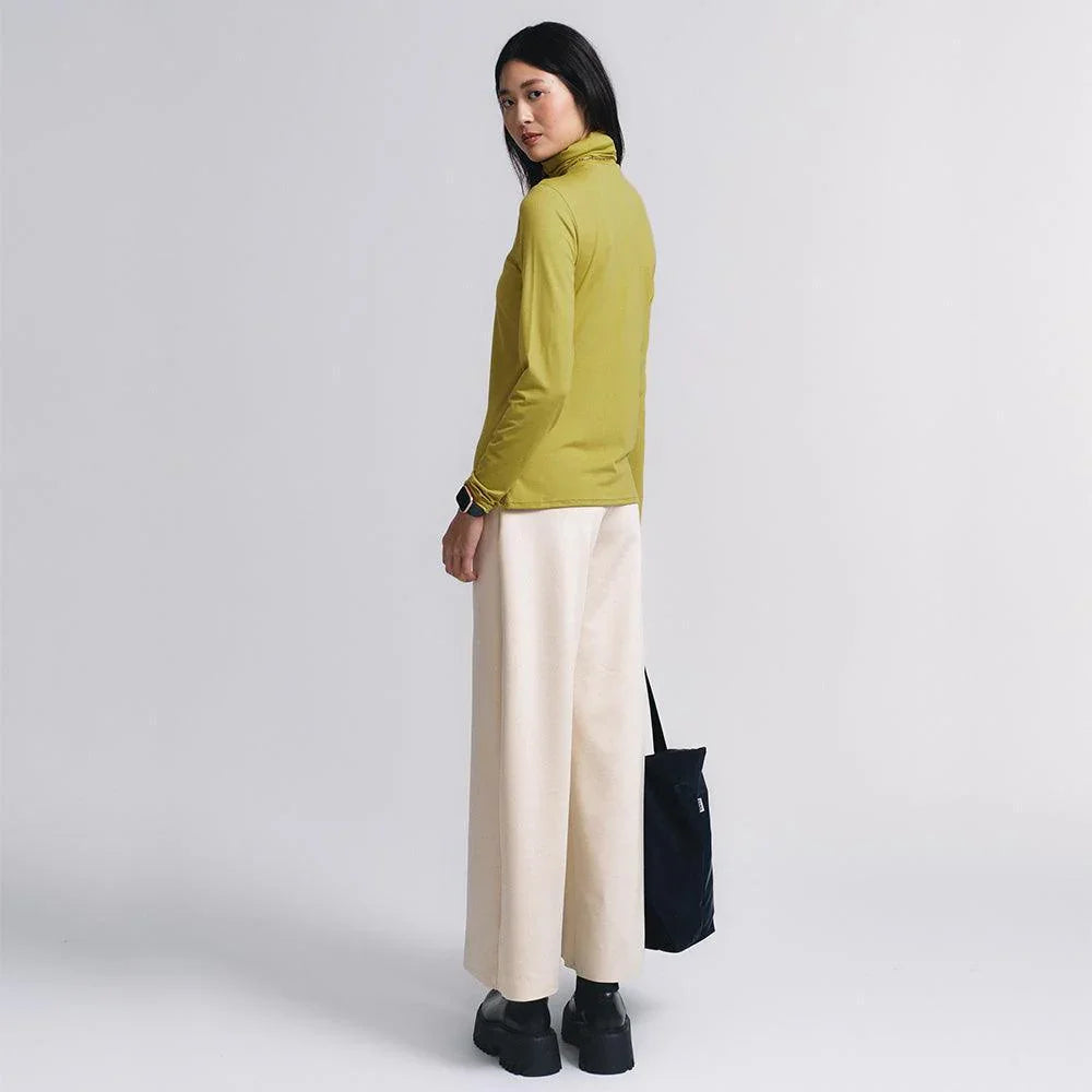 High-Neck Fitted Long-Sleeved T-Shirt