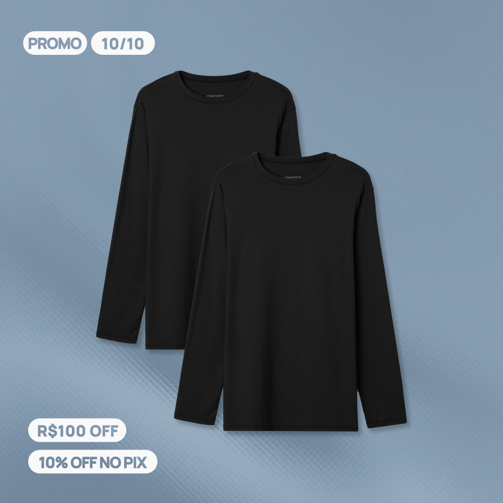 Kit 2 Tech T-Shirts® Camiseta Manga Longa Masculina