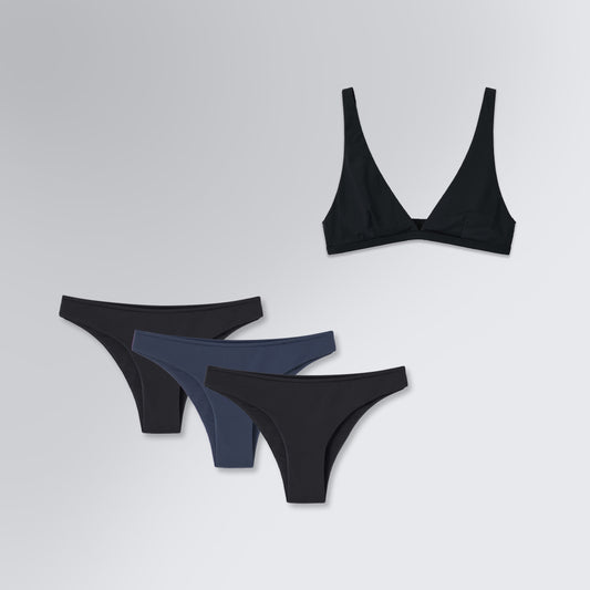 Conjunto Feminino | Calcinha Biquíni e Sutiã Sem Bojo