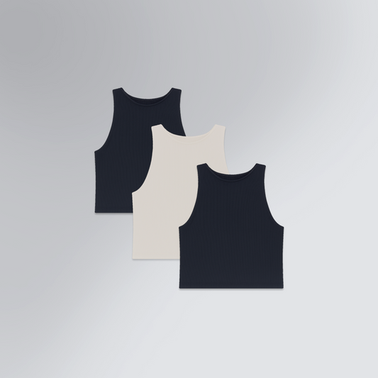 Kit 3 Regatas Cropped In-Form Seamless