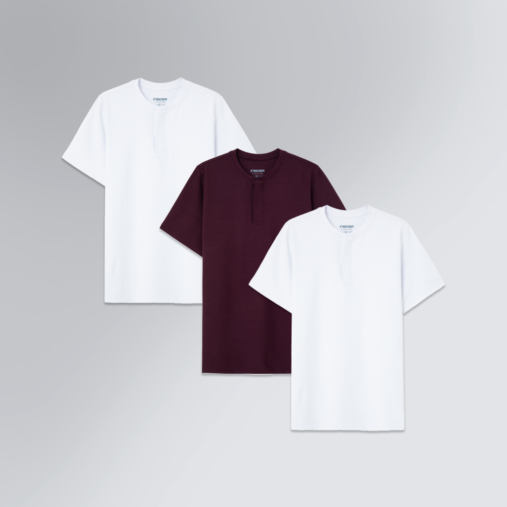 Kit 3 Camisetas Henley Game Changer