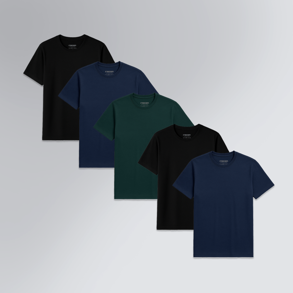 Kit 5 Camisetas Premium Encorpada Core T-Shirt