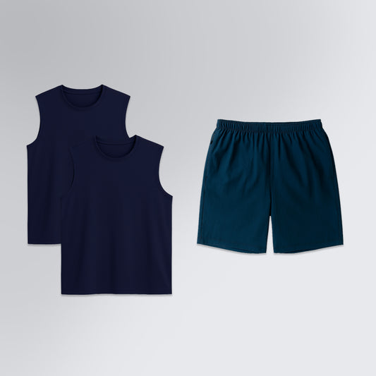 Conjunto 2 Regatas Intech + 1 Shorts Esportivo Endorphine