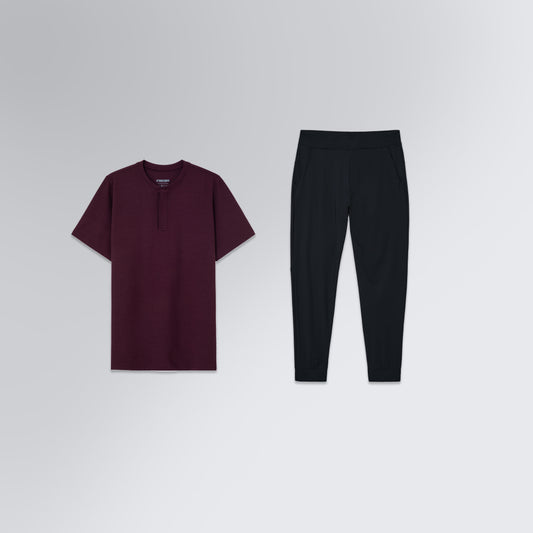 Conjunto Masculino | Camiseta Henley + Calça Jogger
