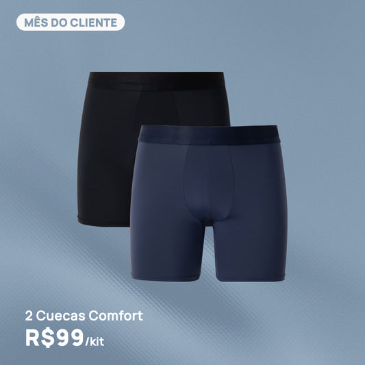 Kit 2 Cuecas Confortáveis Boxer Comfort