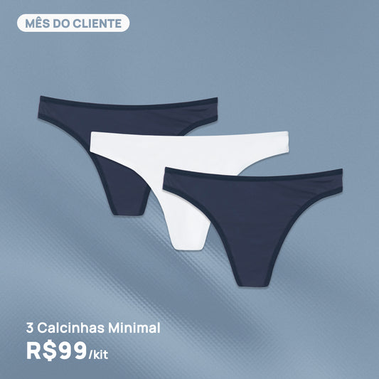 Kit 3 Calcinhas Fio Minimal