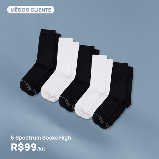 Kit 5 Meias Spectrum High 2.0