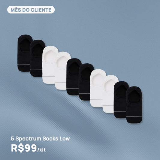 Kit 5 Meias Spectrum Socks Low 2.0