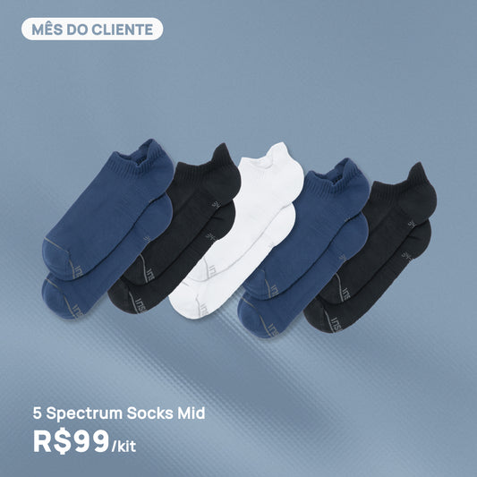 Kit 5 Meias Spectrum Mid 2.0