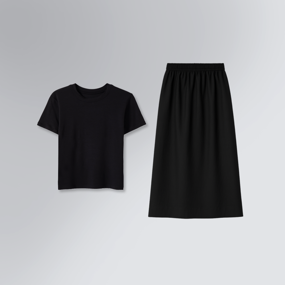 Kit Presente Elegante Feminino | Maxi Saia NYIN + Blusa Skin Cropped