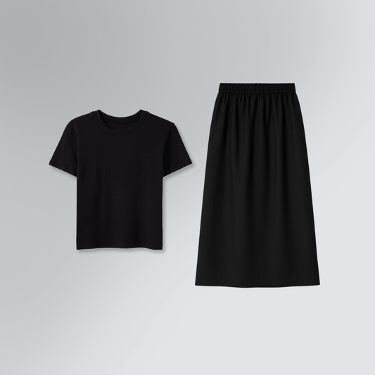 Kit Presente Elegante Feminino | Maxi Saia NYIN + Blusa Skin Cropped