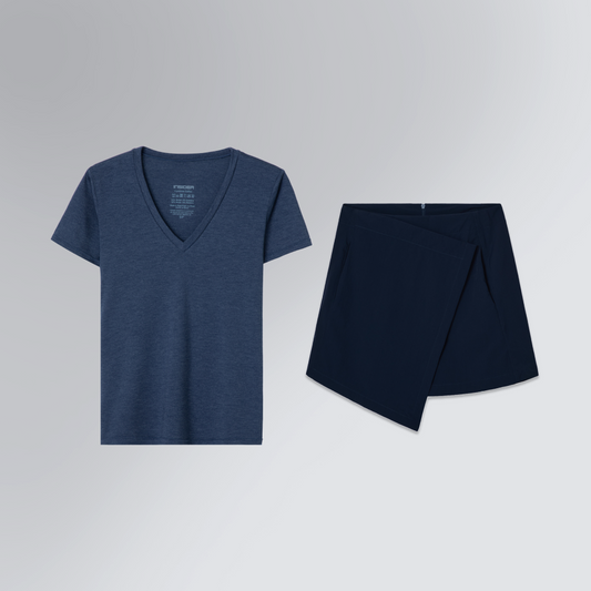 Kit Presente Prático Feminino | Saia Mini Kyoto e Tech T-Shirt® Gola V