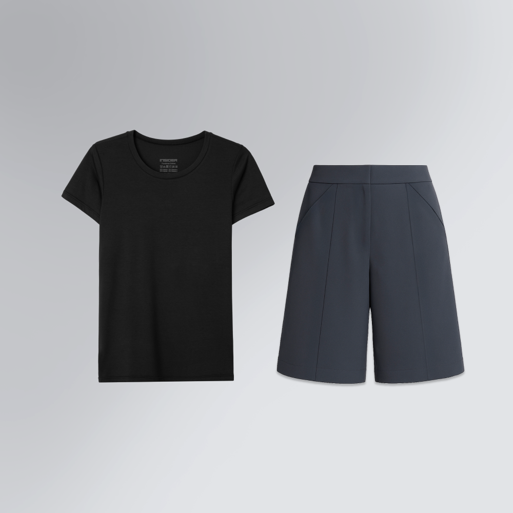 Kit Presente Versátil Feminino | 1 Tech T-Shirt® e 1 Bermuda Alfaiataria Kyoto