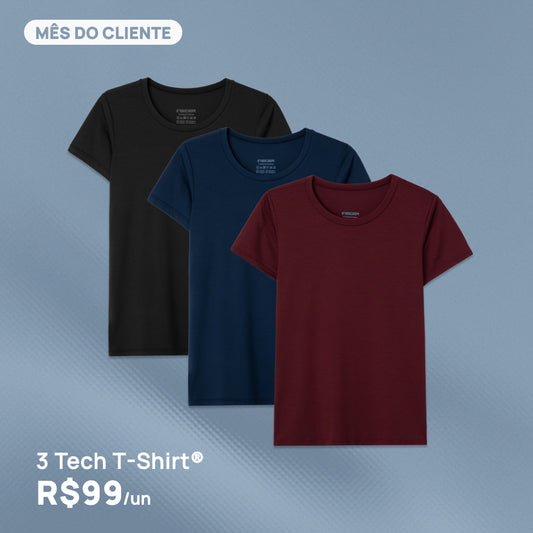 Kit 3 Tech T-Shirt® Feminina