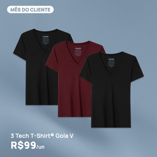 Kit 3 Tech T-Shirt® Gola V Feminina