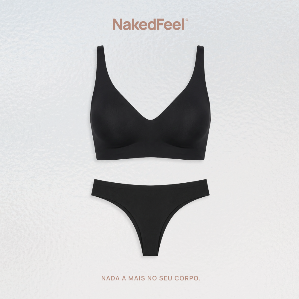 Conjunto Deep Cut NakedFeel® | Calcinha Biquíni + Sutiã Decote V