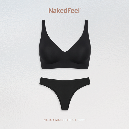 Conjunto Deep Cut NakedFeel® | Calcinha Biquíni + Sutiã Decote V