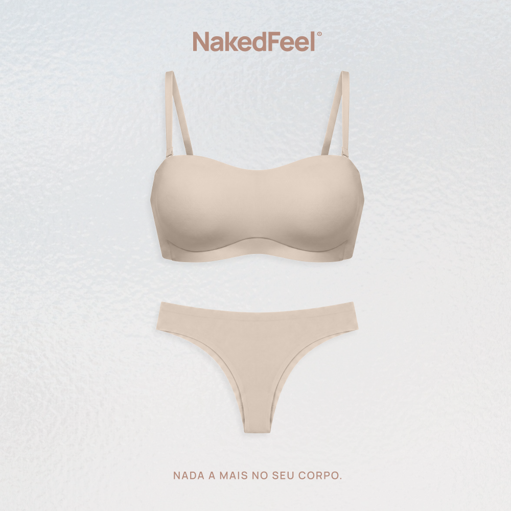 Conjunto Calcinhas Biquíni NakedFeel® + Sutiã com Alças Removíveis NakedFeel®
