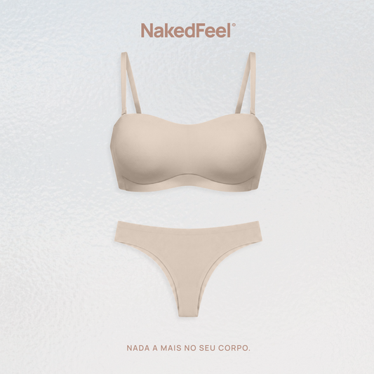 Conjunto Calcinhas Biquíni NakedFeel® + Sutiã com Alças Removíveis NakedFeel®